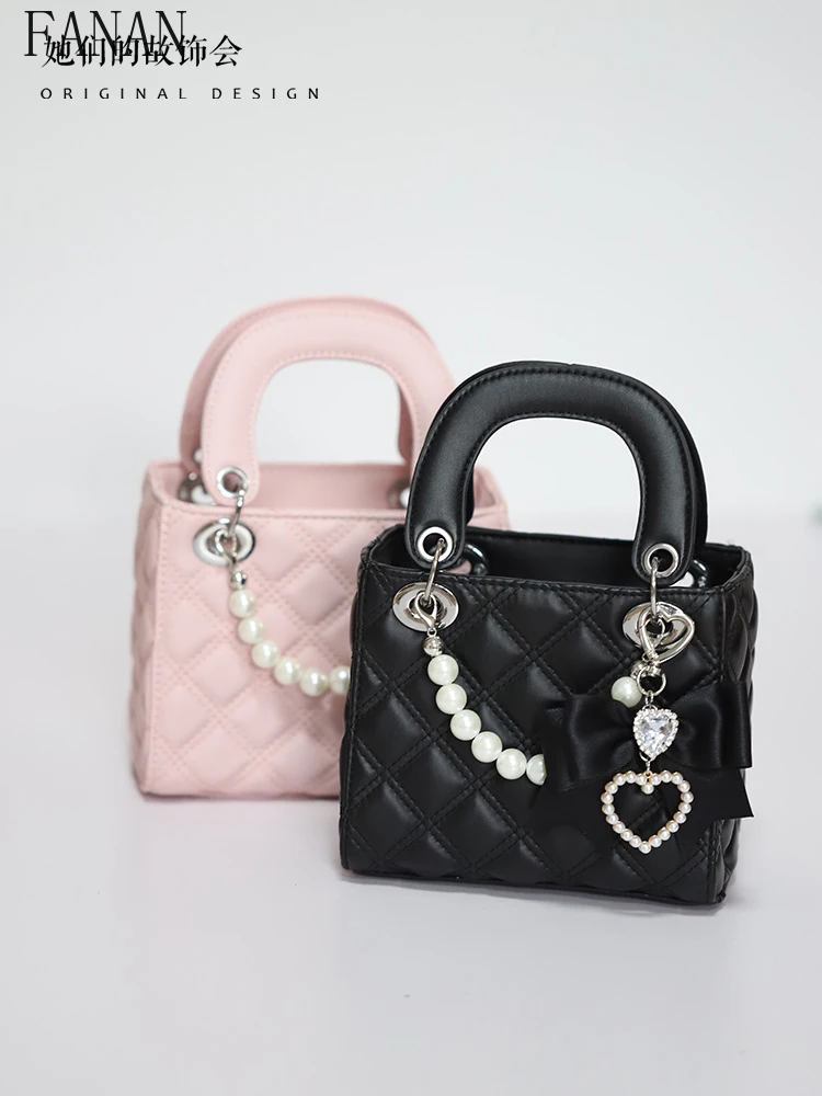 

Fashion Shoulder Bag Mass-produced Women's Handbags Japanese Style Girl Handmade Bow Sweet and Cool Princess Top-Handle Bags