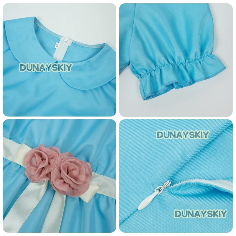 Film The Cos Shiningg Lisa Louise Burns Grady Twins Kleid Blau Halloween Puffärmel Lolita Outfits Kleid Röcke Schleife Mädchen Frau