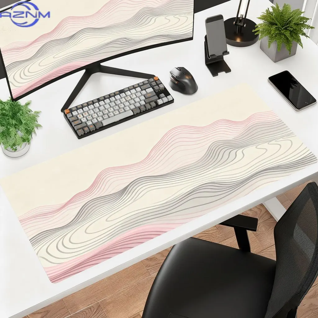 Brand Mountain Contour Line Geometric Mouse Pad Ultra HD Desk Mat Non-Slip Rubber Washable Gaming Office Laptop Dynamic Art
