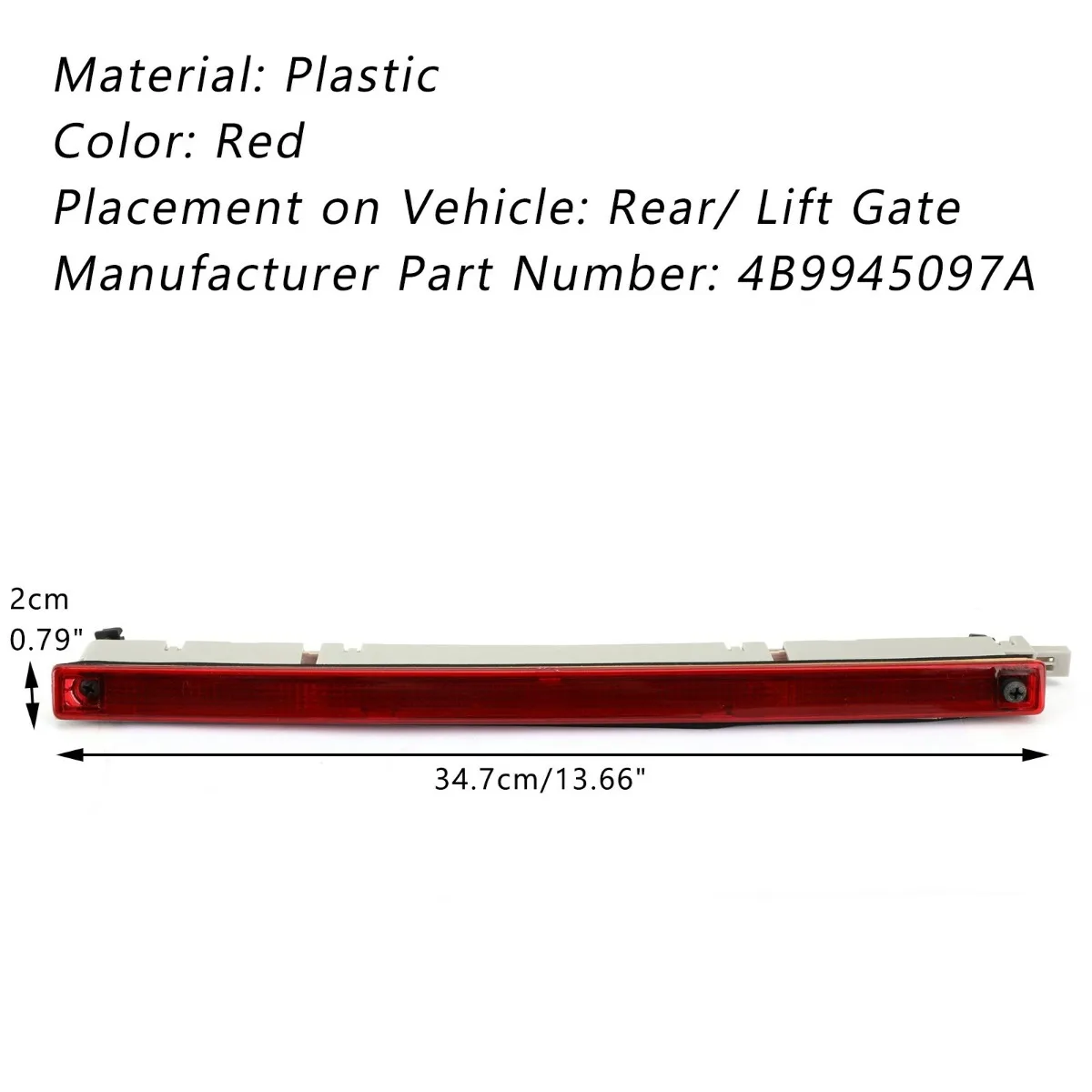 Red Car Third 3Rd Brake Stop Light For Audi A6 Allroad Quattro Wagon 4B9945097A Replacement Accessories