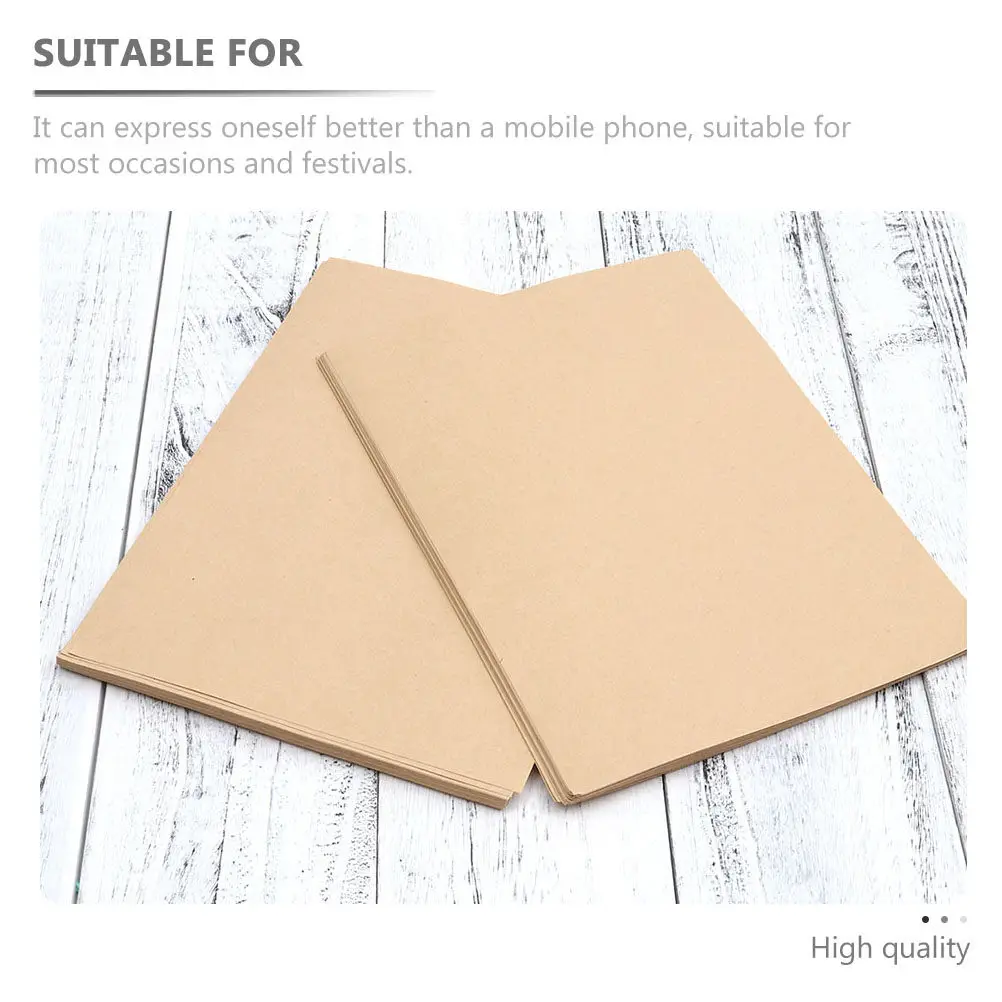 150Sheets Vintage Writing Paper Retro Kraft Stationery Blank Letter Paper for Thank You Notes Love Poems Greetings