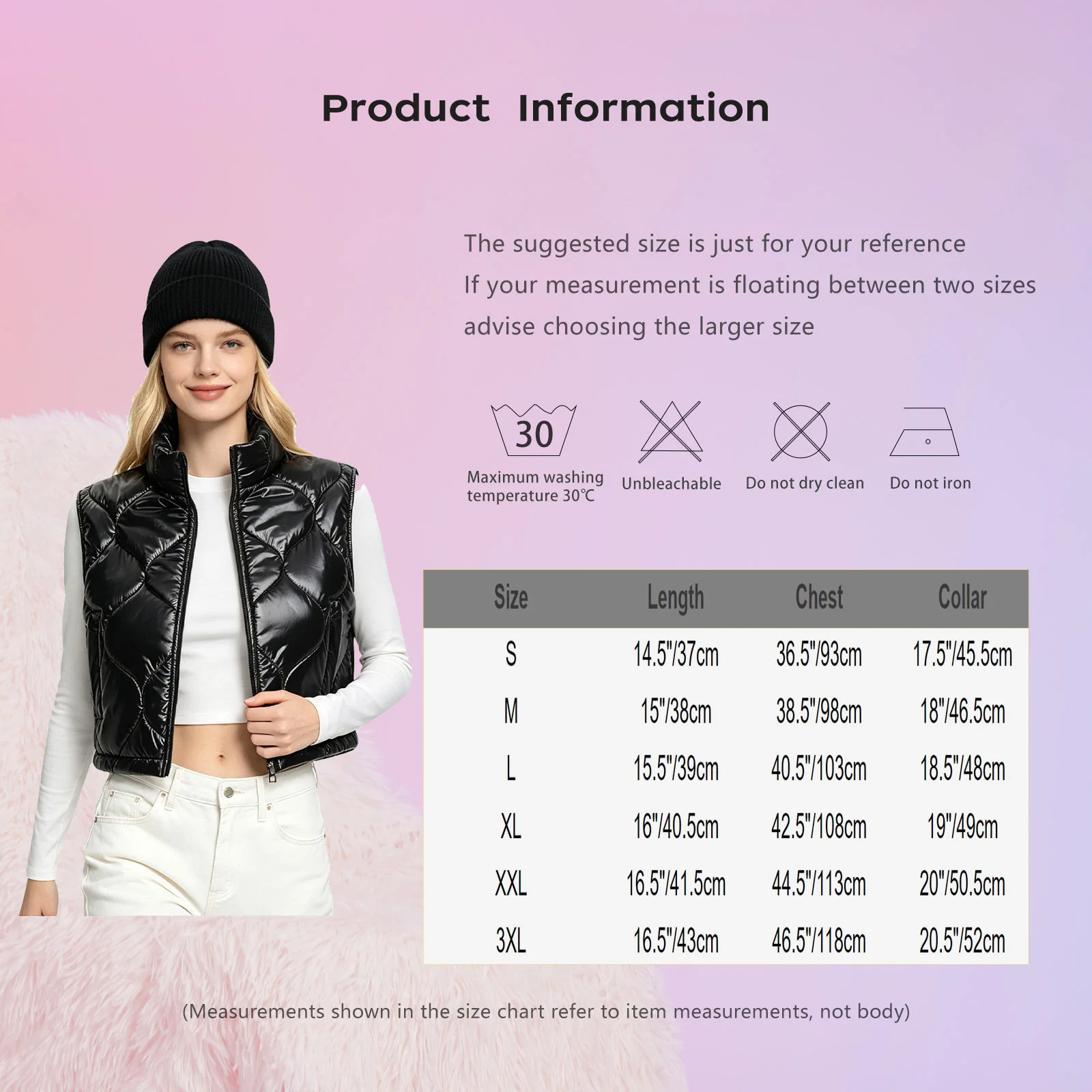 Women Quilted Puffer Added Warm Waistcoat Stand Collar Sleeveless Crop Vest Crop Tank Top Pfor Cycling Hiking Winter Coat Jacket