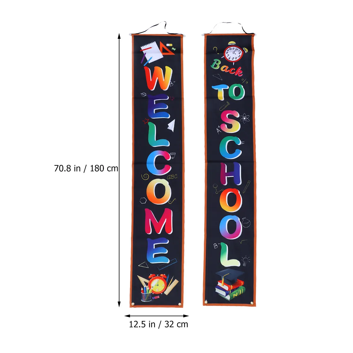 1Pair Welcome Couplet Back to School Banner Oxford Cloth Door Wall Hanging Sign Party Classroom Decoration Welcome Couplet
