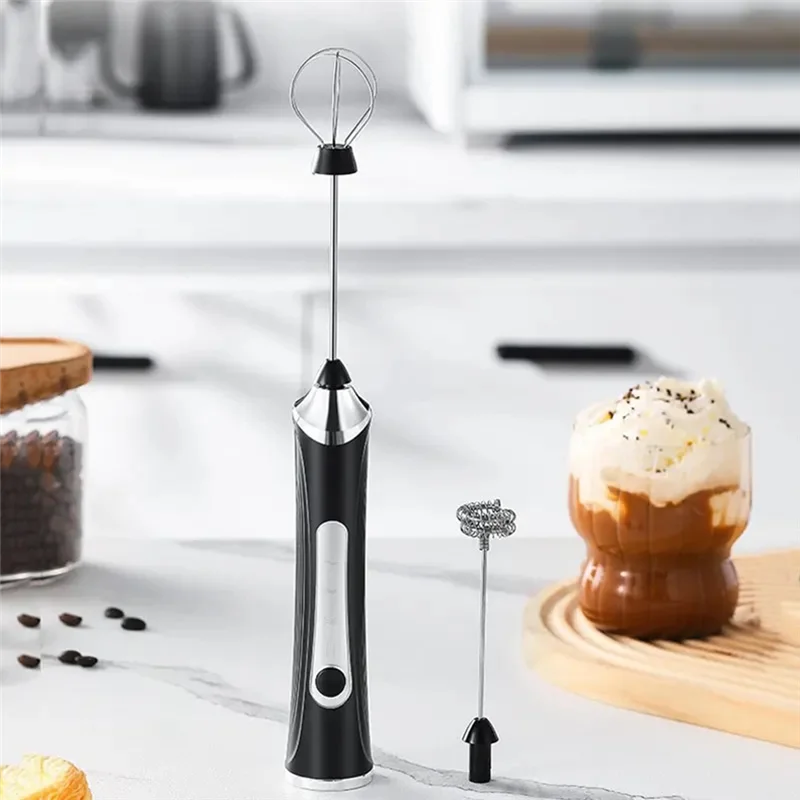 BAAN-Automatic Rotary Whisk Stirrer Electric Egg Beater Handheld Small Stirring Stick White