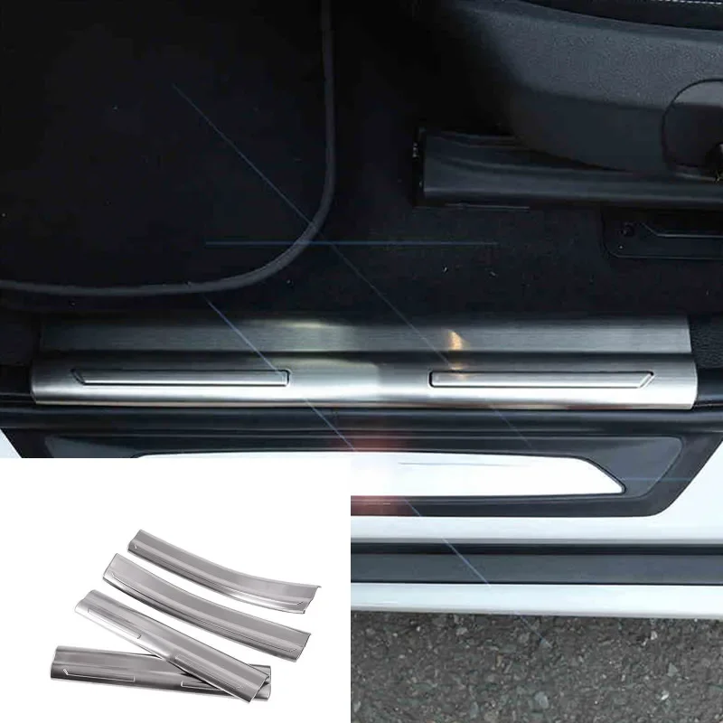 

For BMW X1 F48 16-2021 4x Stainless Inside Door Sill Scuff Plate Protect Cover Trim Pad