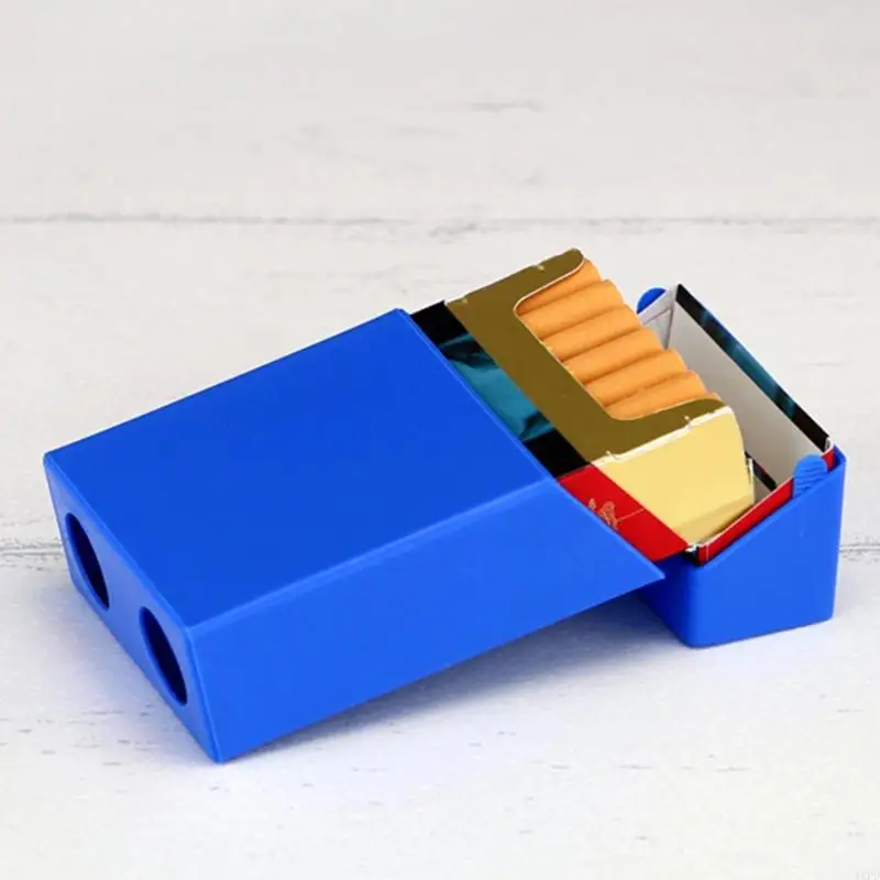 4XFD for Creative Multi Color Plastic Cigarette Box Portable Thin Cigar for Case Pocket Carrying Smoking Holder Anti-Collision