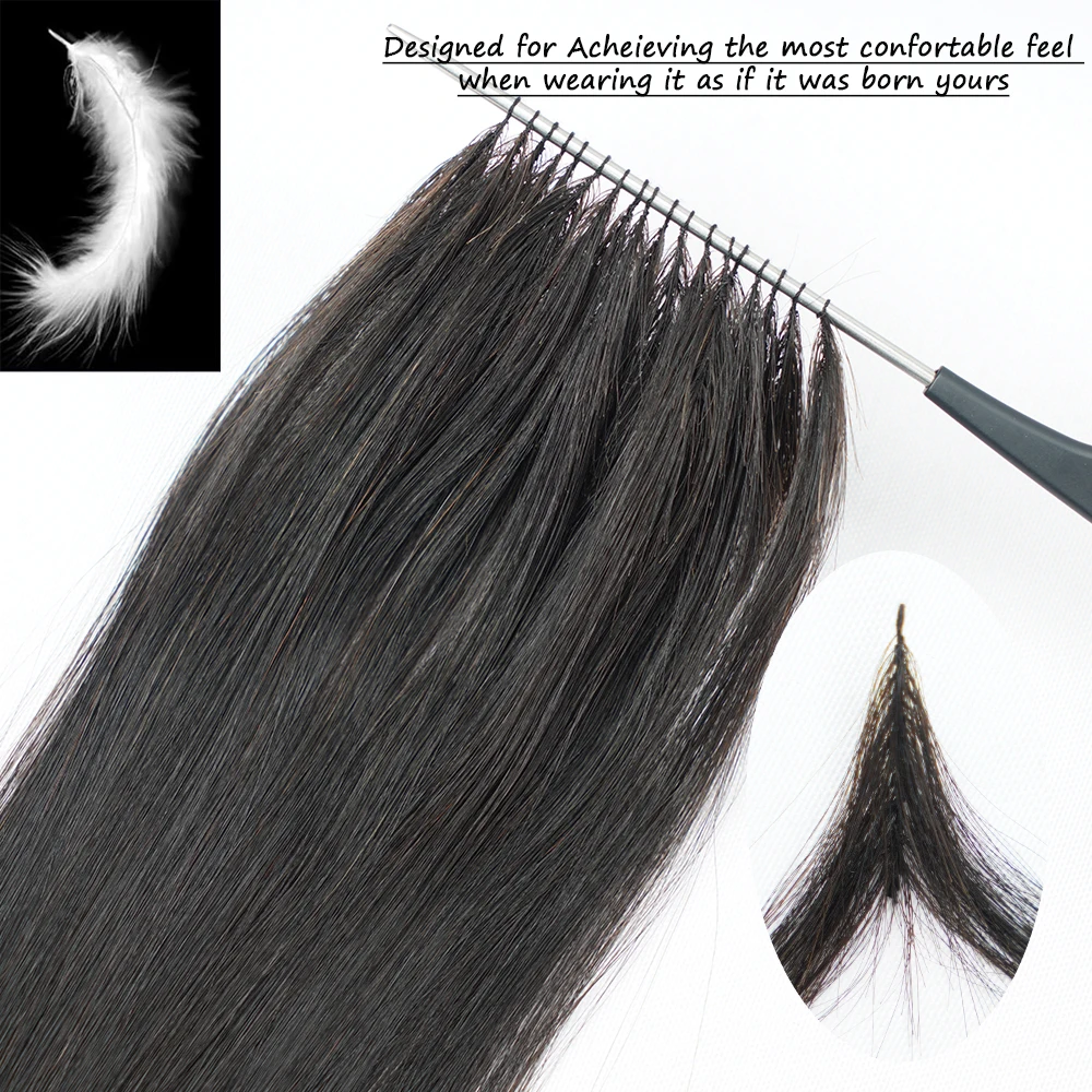 100% شعر بشري طبيعي بدون عقد مفصول مسبقًا حزم شعر ريشة ملحقات خيط صنارة الصيد ملحقات الثلج 18 "20" 100 فروع #2