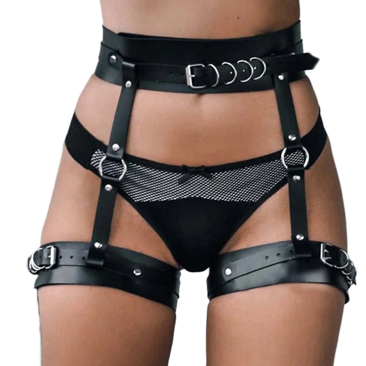 

Goth Punk Style Leather Leg Harnesses for Women PU Leather Leg Thigh Harness Leather for Club Night Party Decorative Accessories