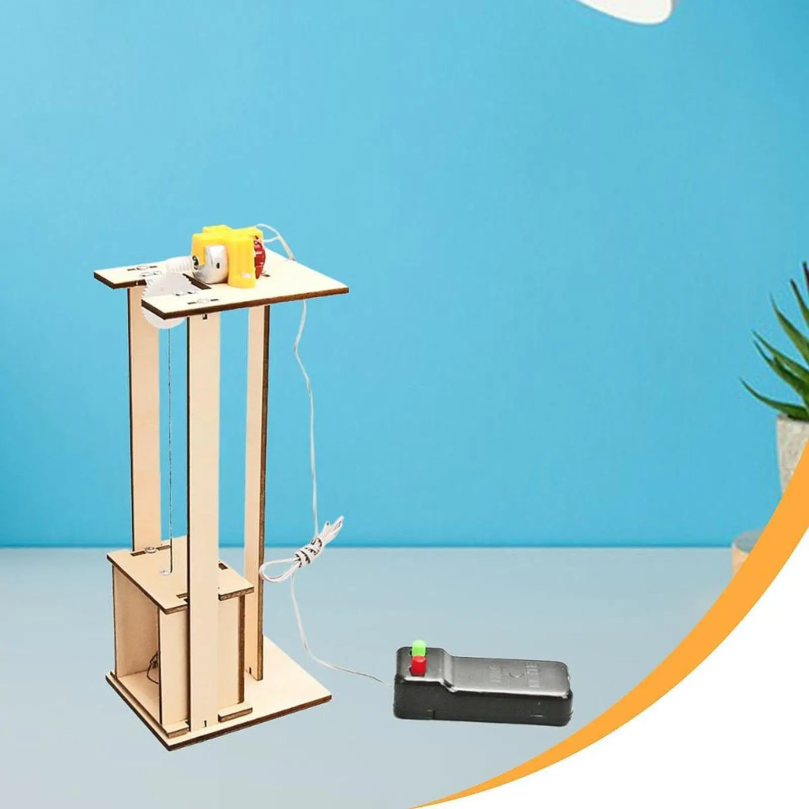 DIY Wooden Elevator Model Building Kit for Children Science Educational Toy Physical Experiment Craft Project for School