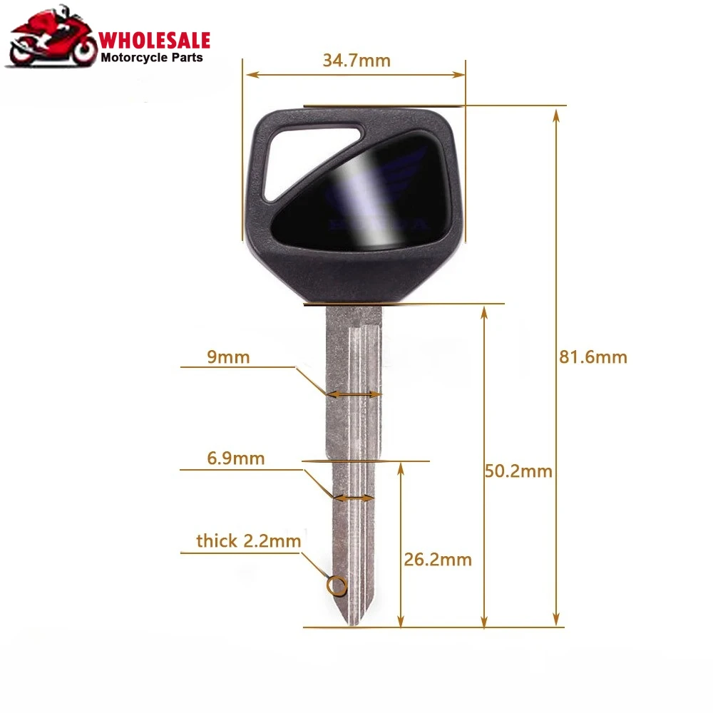 For Honda Motorbike Keys CBR600RR CBR1000RR CBR954 CBR600 F4 F4I F5 CBF600 CBF1000 CBR1000 CBR919 Uncut Blank Replacement Key