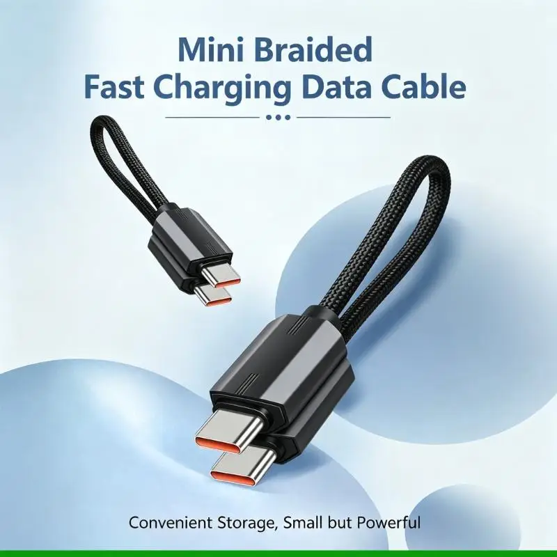 U55C 240W Fast Charging Type C Cable 15cm Short Length Feature Perfect For Travel