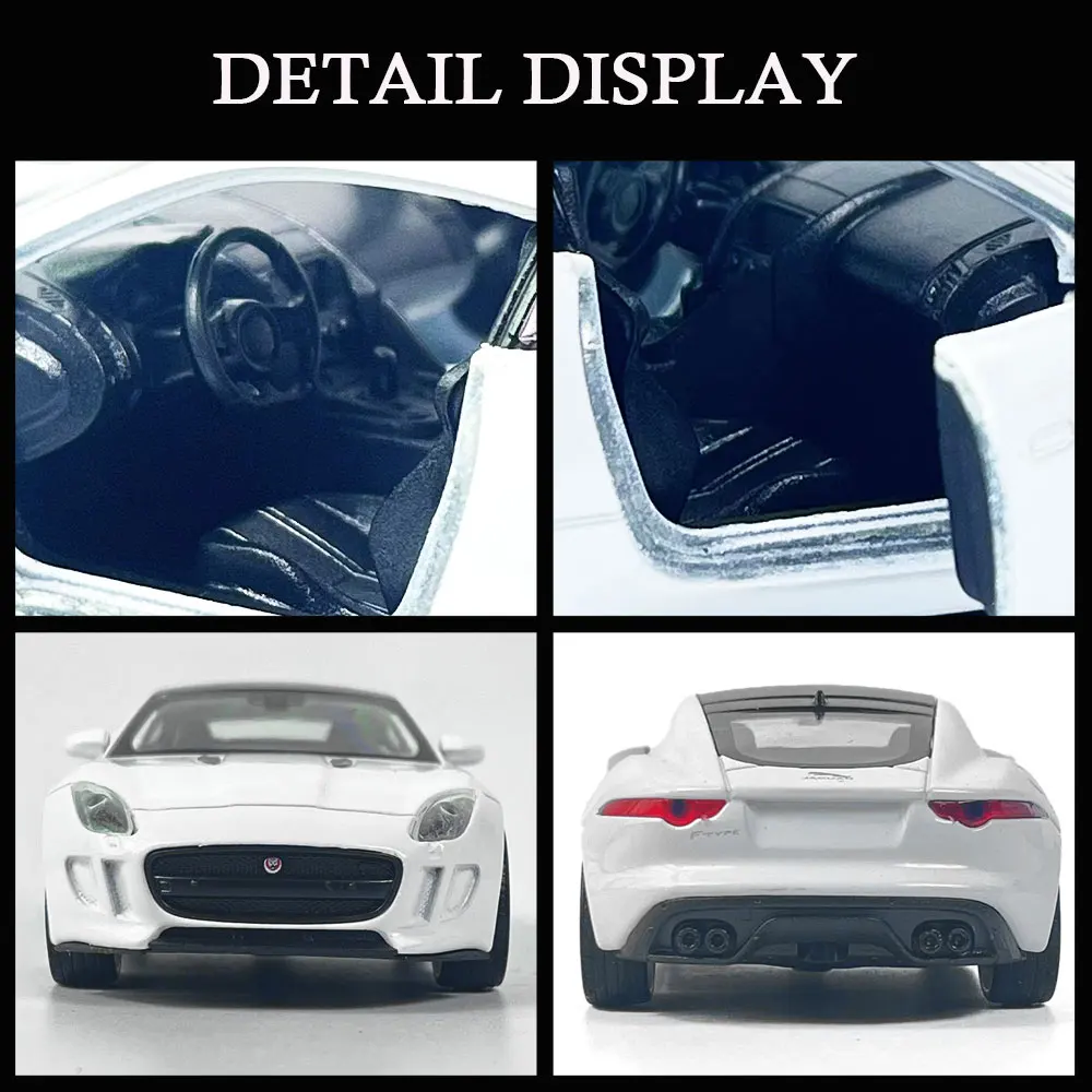 1:36 Car Model jaguar f-type coupe Scale Metal Diecast Replica Home Office Miniature Art Vehicle Hobby Decoration Kid Boy Toy