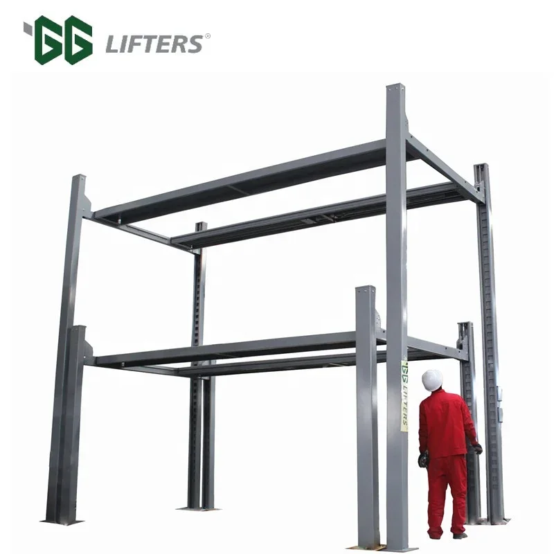 vertical car storage lift triple car stacker parking garage equipment car parking lift system