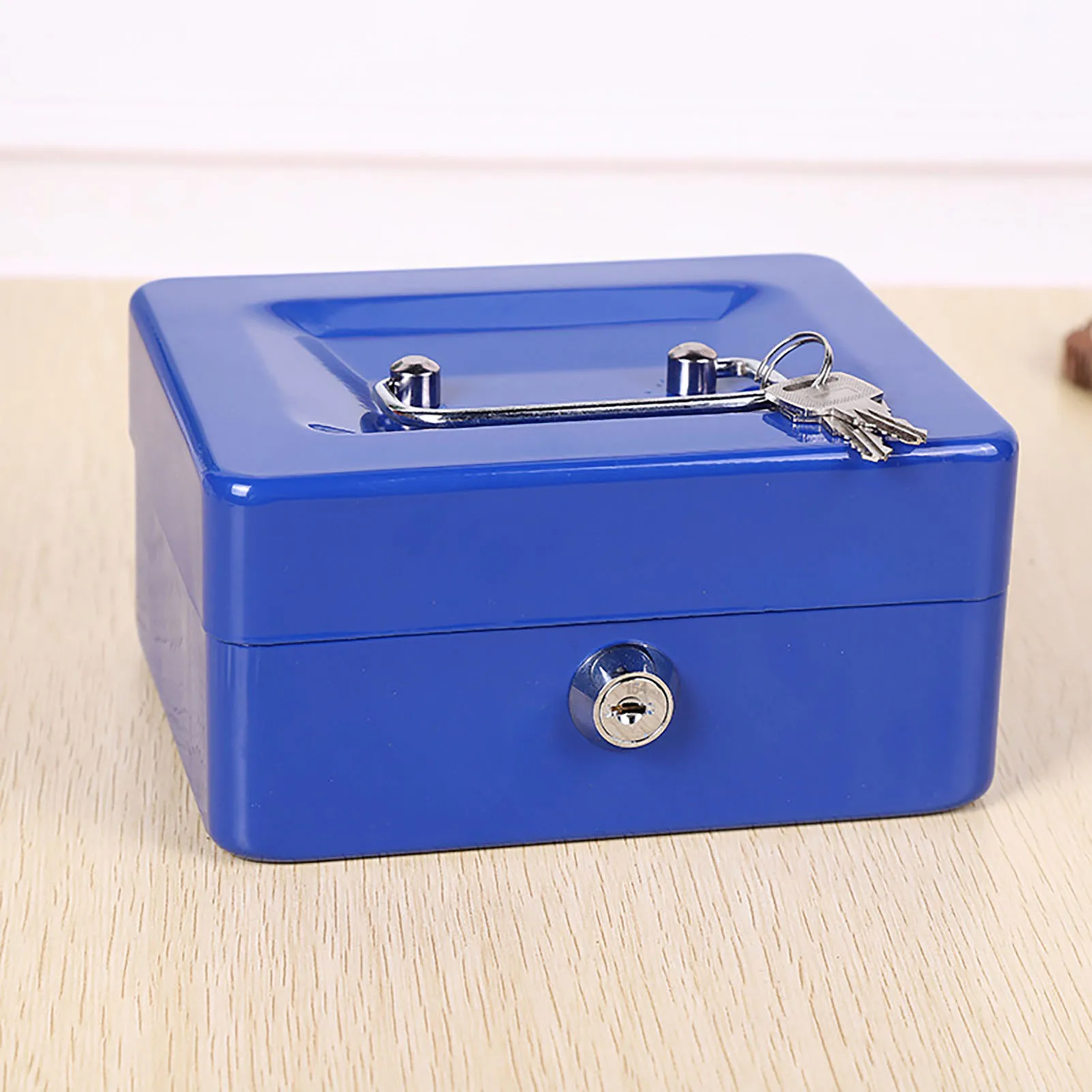 Portable Metal Mini Lock Box Fire Resistant Metal Storage Box for Small Items Safe Storage