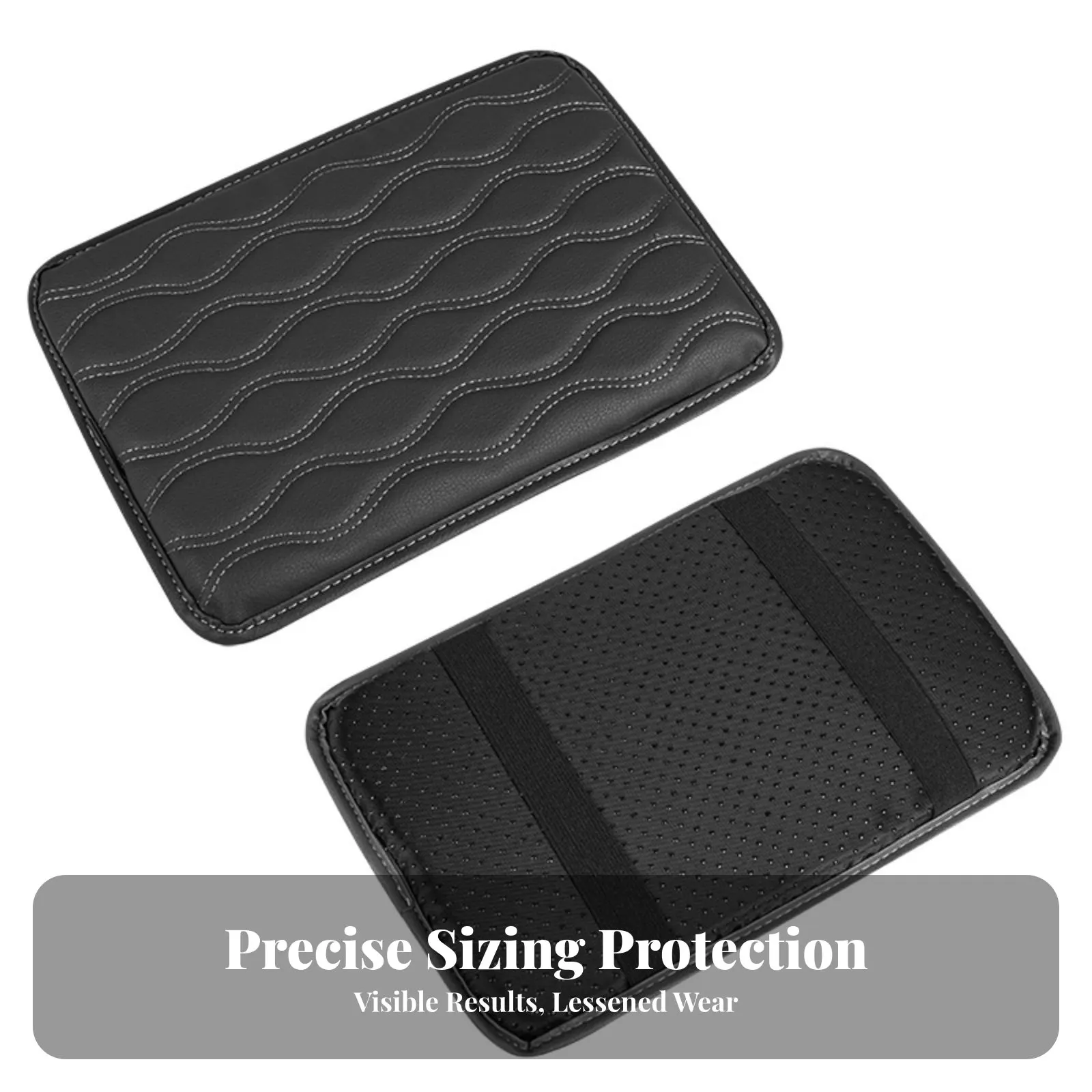 Car Central Armrest Pad, Leather, Anti-Slip, Raised Design, Universal Fit, Quick Install, Multi-Color Random