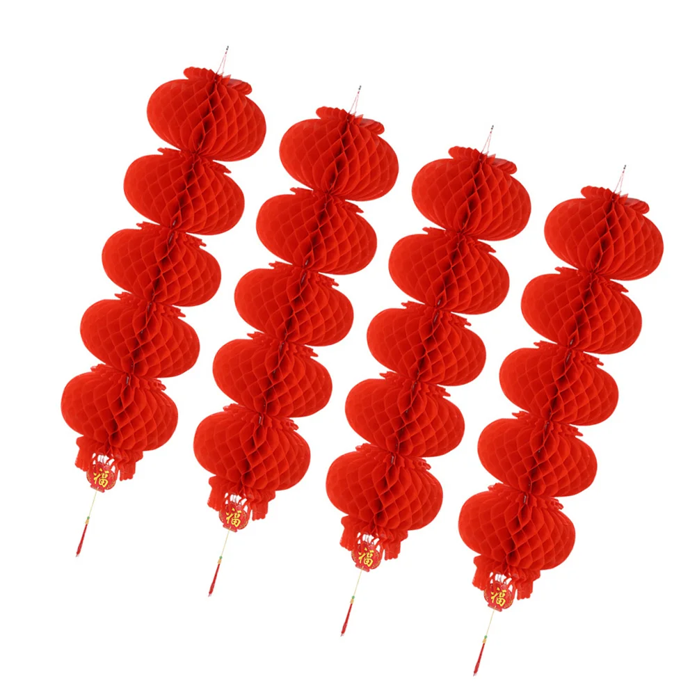 

8Pcs Red Lanterns Honeycomb Honeycomb Hanging Lantern Festive Decoration for Lantern Festival Banquet Wedding Lanterns