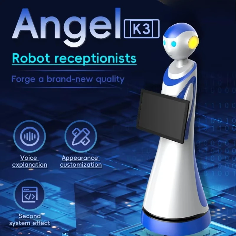 Autonome intelligente welkomstrobot voor bankbedrijfadvies Slimme commerciële receptierobot in tentoonstellingszalen