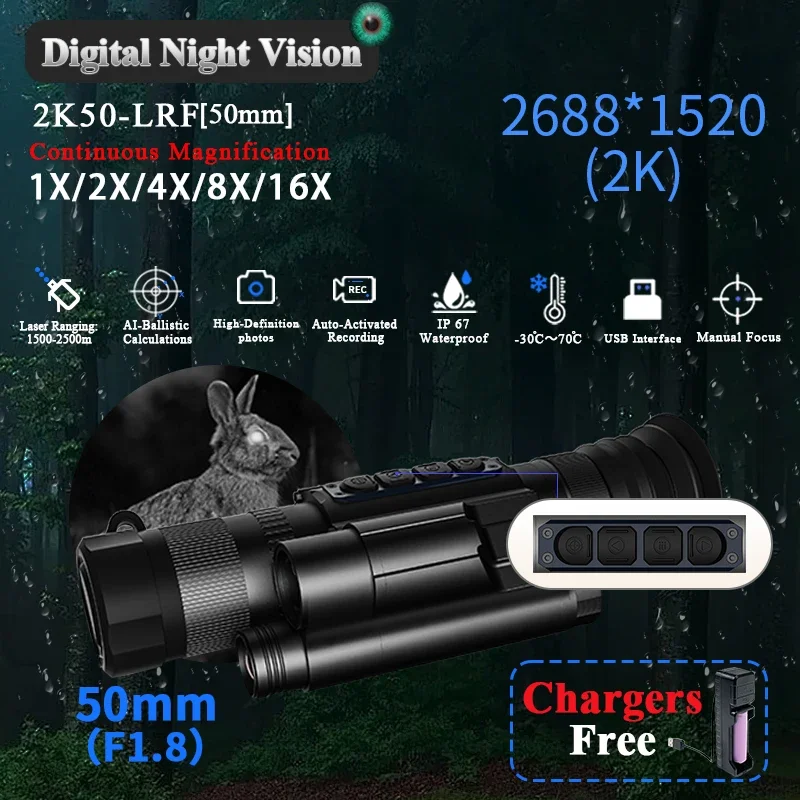 Cheap 2K scope infrared monocular russian night vision  ir hybrid Debugging After starting up first adjust the eyepiece diopter