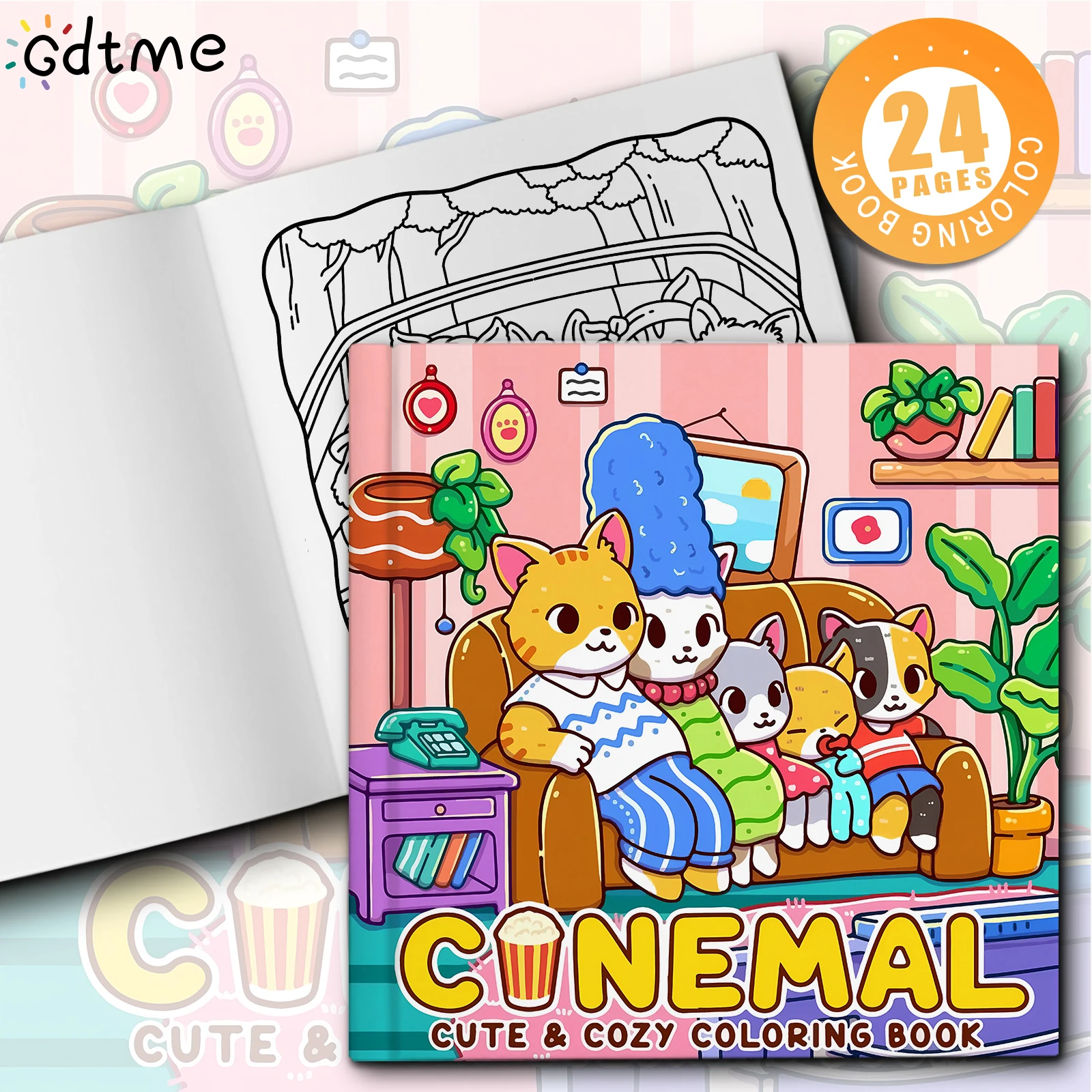 كتاب تلوين سينمال للبالغين يتميز بأنماط كرتونية جريئة وسهلة للاسترخاء للأطفال كتب رسم يدوية