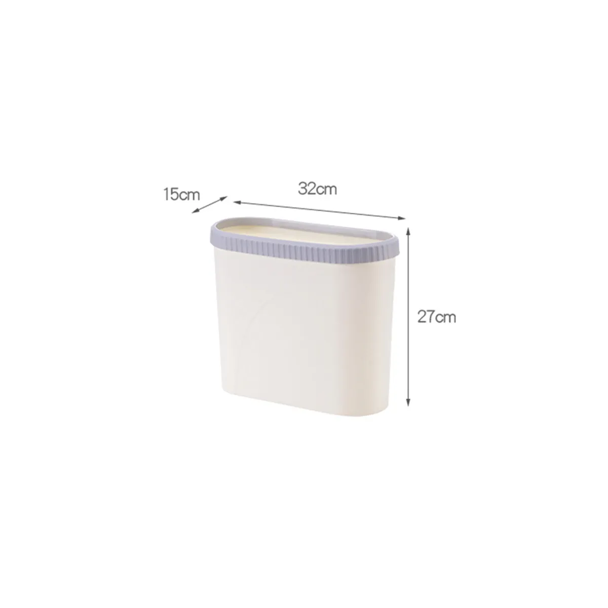 Heavy Duty Waste Bin with Lid Compact Garbage Can for Home Desk Side Bathroom Kitchen Storage Dustbin Rubbish Organizer Sky Blue