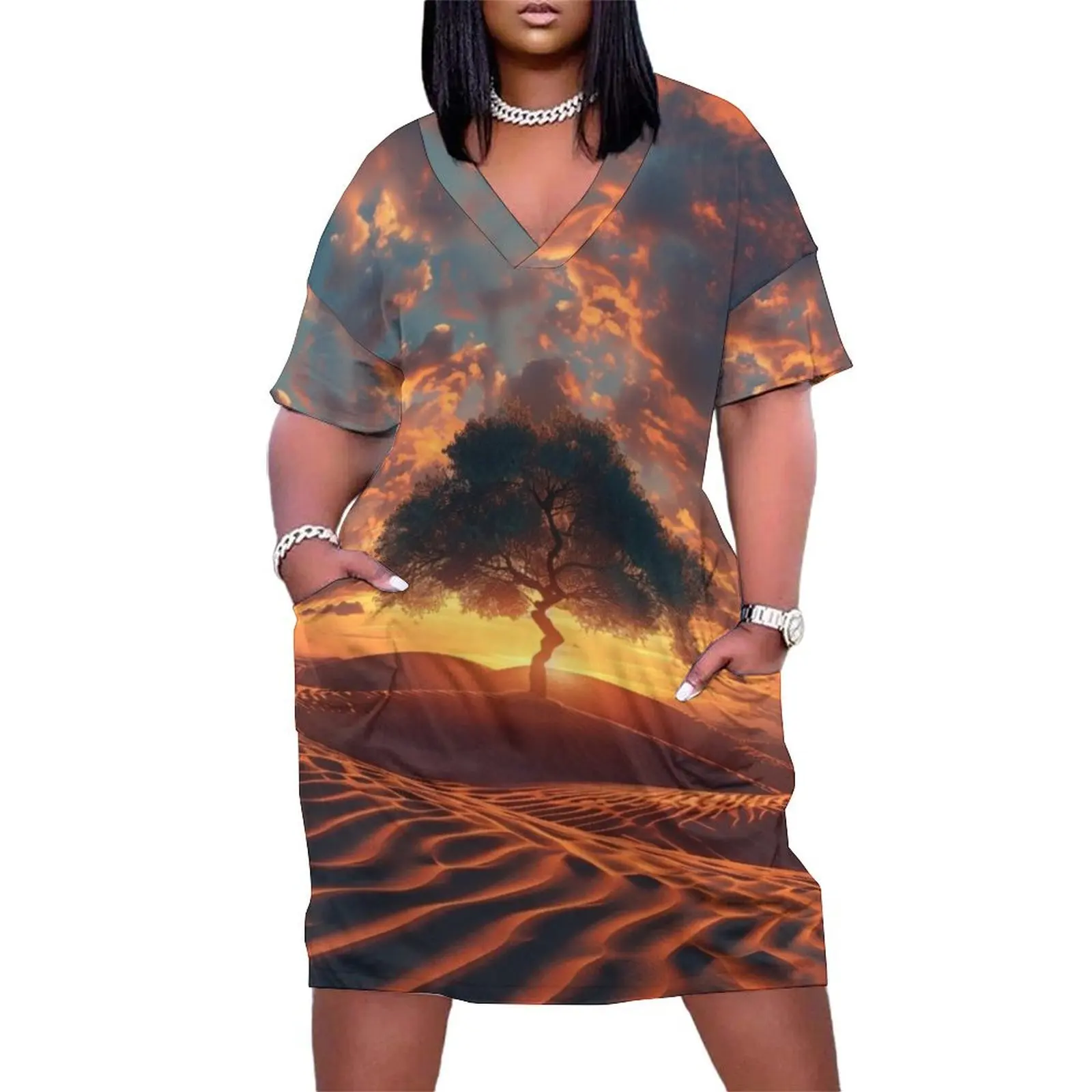 

Desert Sunset Solitude Loose Pocket Dress cute dress evening dresses luxury 2025 Women's clothing