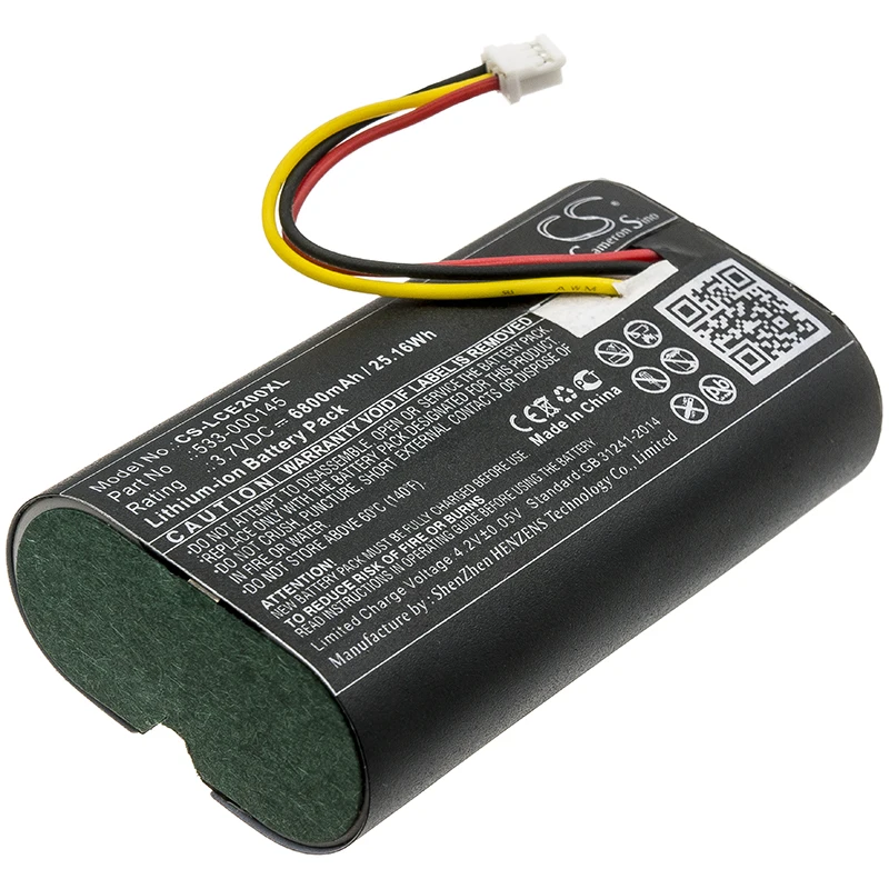 GreenBatteryPowerCameronSino 홈 보안 카메라 리튬 이온 배터리, Logitech 533-000145,CIRCLE 2 ICES-3(3), 6800mAh, 3.7V, 25.16Wh