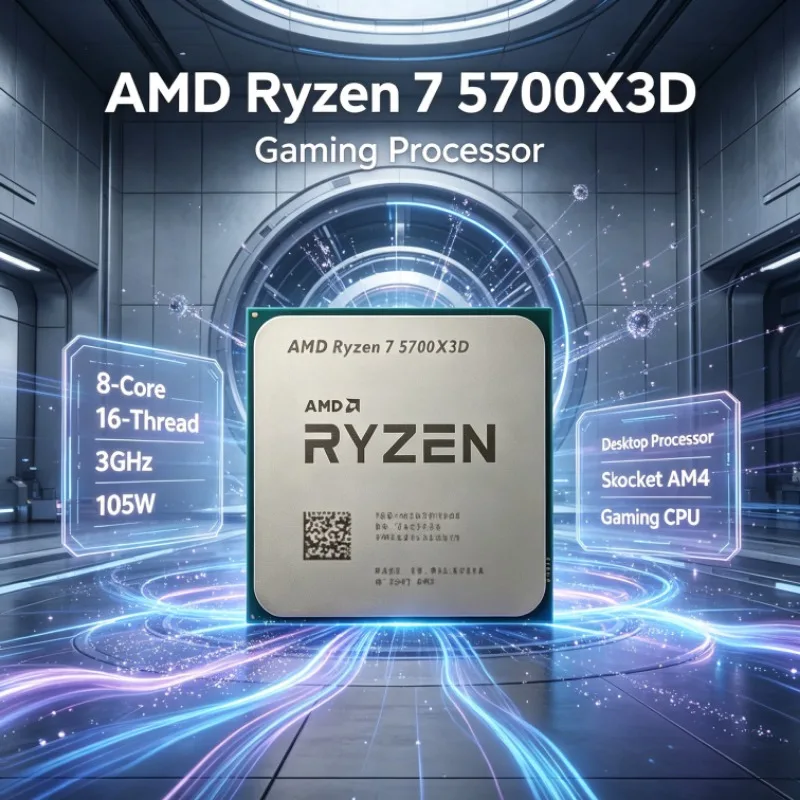 AMD R7 5700X3D Desktop Computer Processor 8-Core 16-Thread 3.0GHz 105W Socket AM4 DDR4