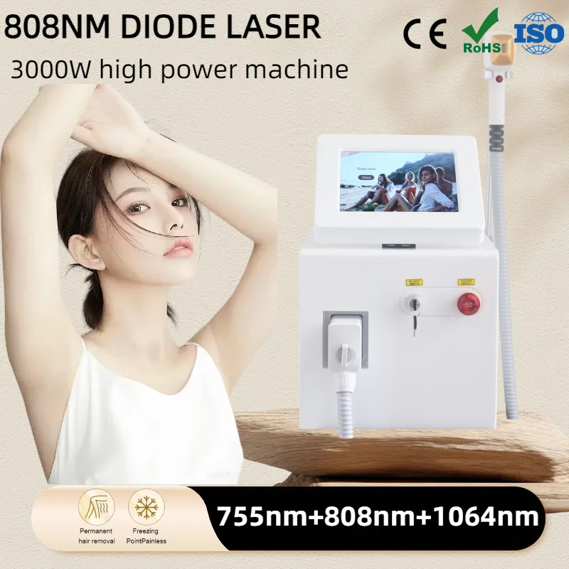 

Factory Dropshipping Diode Laser 808 Hair Removal Machine 3 wavelength 755/808/1064nm Professional Painless Permanent Epilation