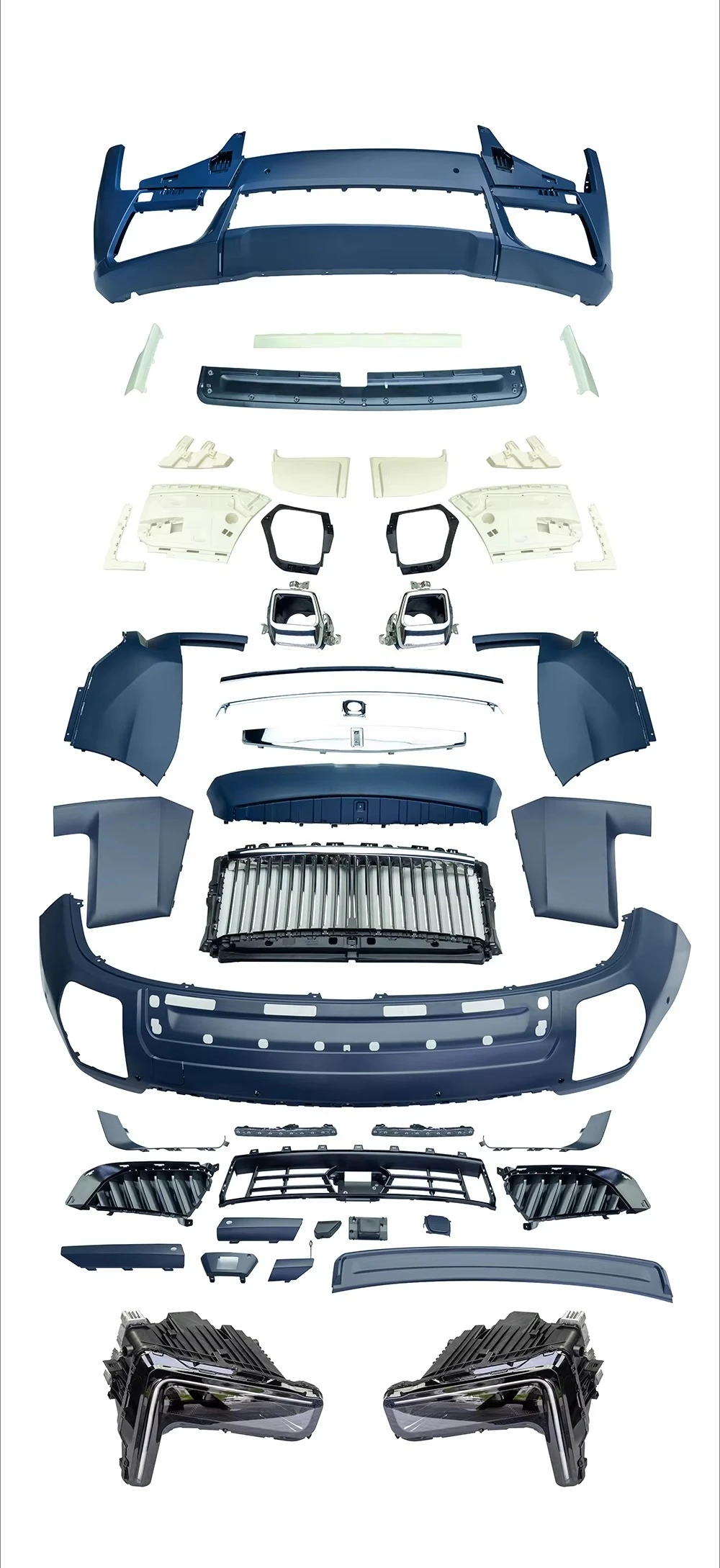 For Cullinan Bumper Kit 2018-2024 Upgrade 2025 Old to New Version PP Body Kit Plug and Play LED Headlights