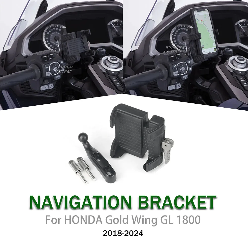 Motorcycle Mobile Phone Mount Navigation Bracket Holdey Support For Holdey Gold Wing GL 1800 GL1800 F6B 2018-2021 2022 2023 2024