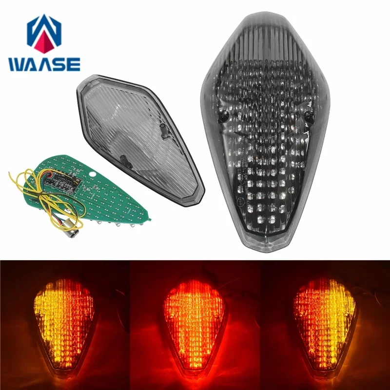 waase For Honda VTX1300 VTX1800 RETRO 2002 2003 2004 2005 2006-2008 E-Mark Tail Light Brake Turn Signals Integrated LED Light