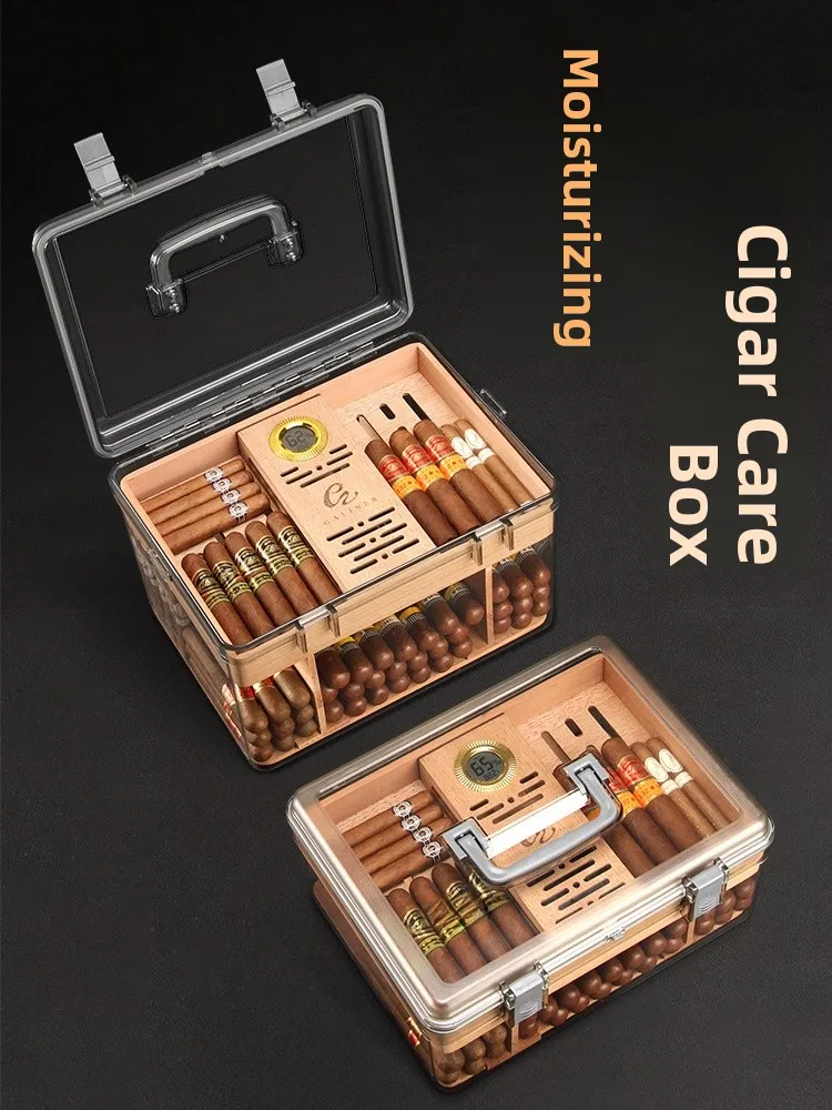

Large Capacity Cedar Wood Humidor Cigar Storage Box Set with Humidifier Leakproof Galiner Brand Plastic Cigar Case