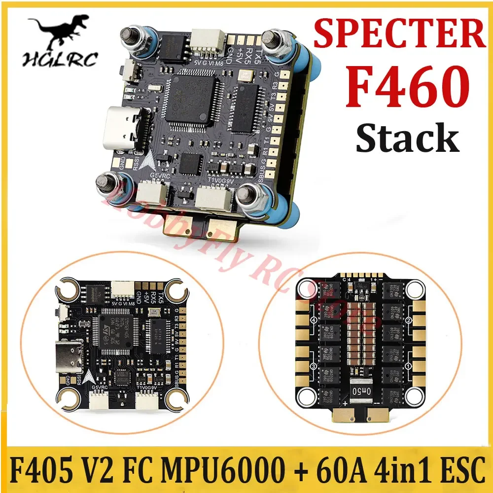 HGLRC SPECTER F460 Stack F405 V2 MPU6000 Flight Controller BLHELI_S 60A 4in1 ESC 30X30mm 2-6S for FPV Freestyle Drone