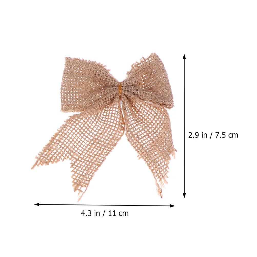 

20Pcs Linen Bow Set Christmas Bows Decorative Xmas Tree Decor Gift Wrapping Present Bow Ribbons DIY Christmas Tree Bows