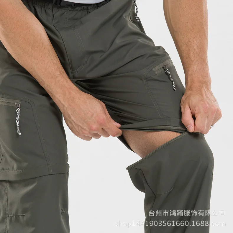 Summer Tactical Pants Men Quick Drying Women Pants Hunting Trousers Tactical Trousers Detachable Stretch Shorts Mountaineering