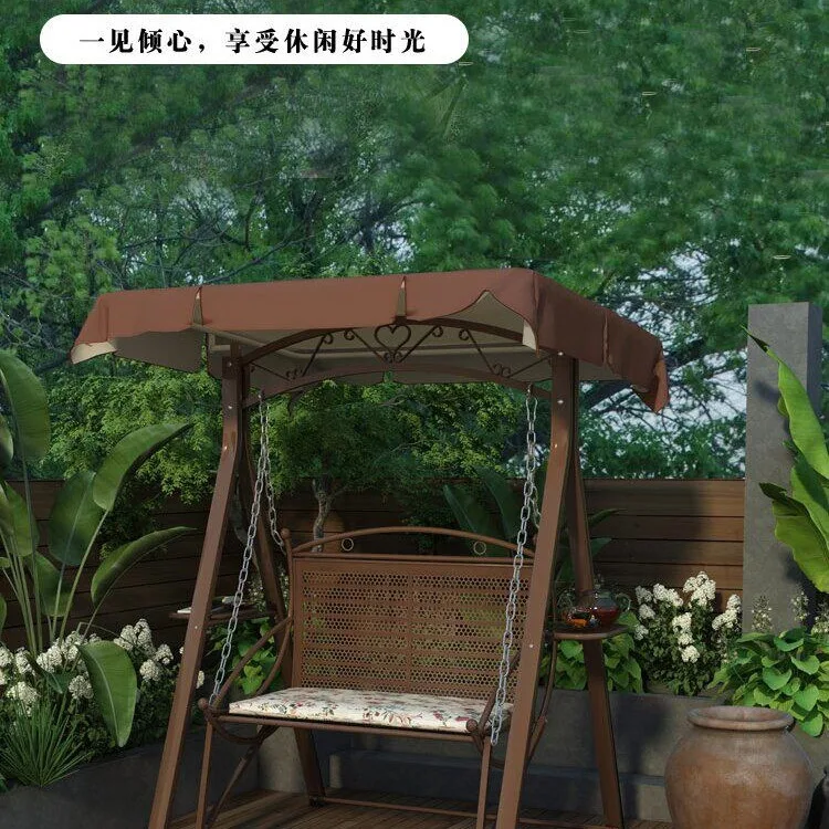 Outdoor courtyard waterproof sunscreen household multi-person swing outdoor garden rocking chair villa small courtyard