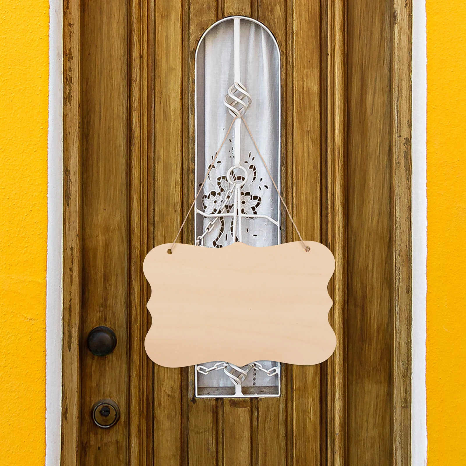 

4pcs Blank Sign Unfinished Wooden Hanging Plaque For Diy Craft Wood Ornaments Wall Door Decor Craft Wood Blanks