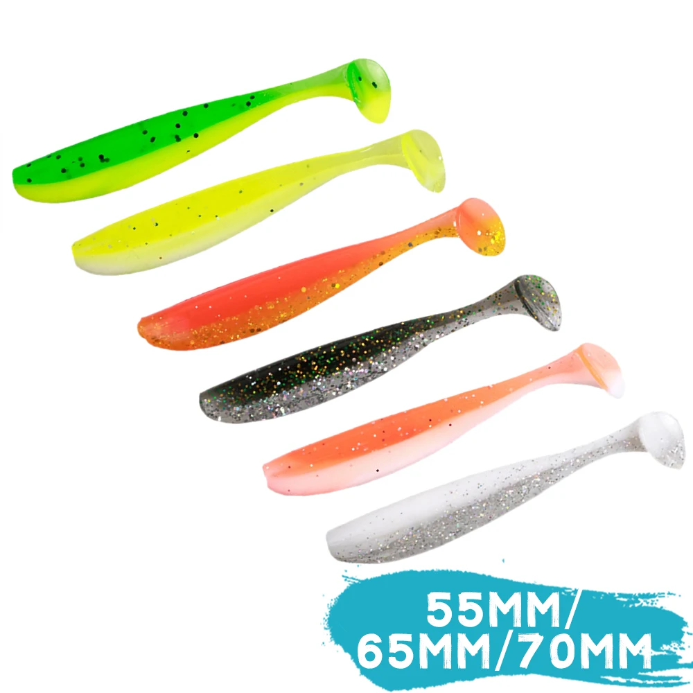 20Pcs Soft Fishing Lures Soft Baits 55mm 65mm 70mm Soft Paddle Tail Fishing Swimbaits Lures  for Bass Trout Walleye Crappie