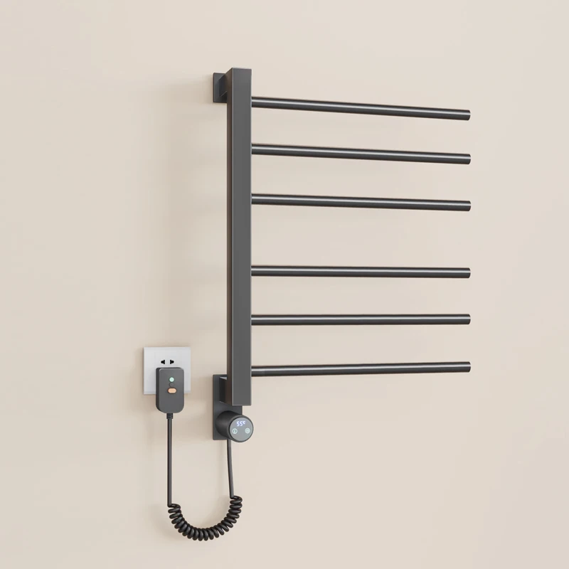 Factory Wall Mounted Bathroom Round Tube Electric Towel Rack Hardwire Towel Warmer/Electric Heated Warmer Radiator Towel Rack