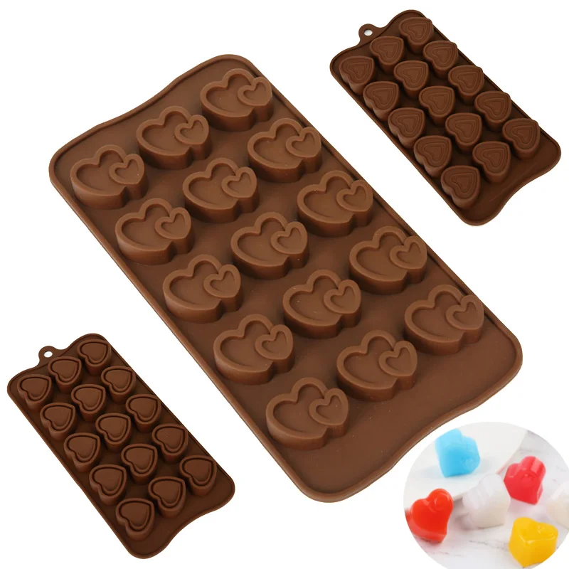 Heart-shaped Chocolate Molds Silicone Food Grade Non-stick Cake Baking Design Candy Mold SILICON 3D Mold Kitchen Gadget DIY Mold