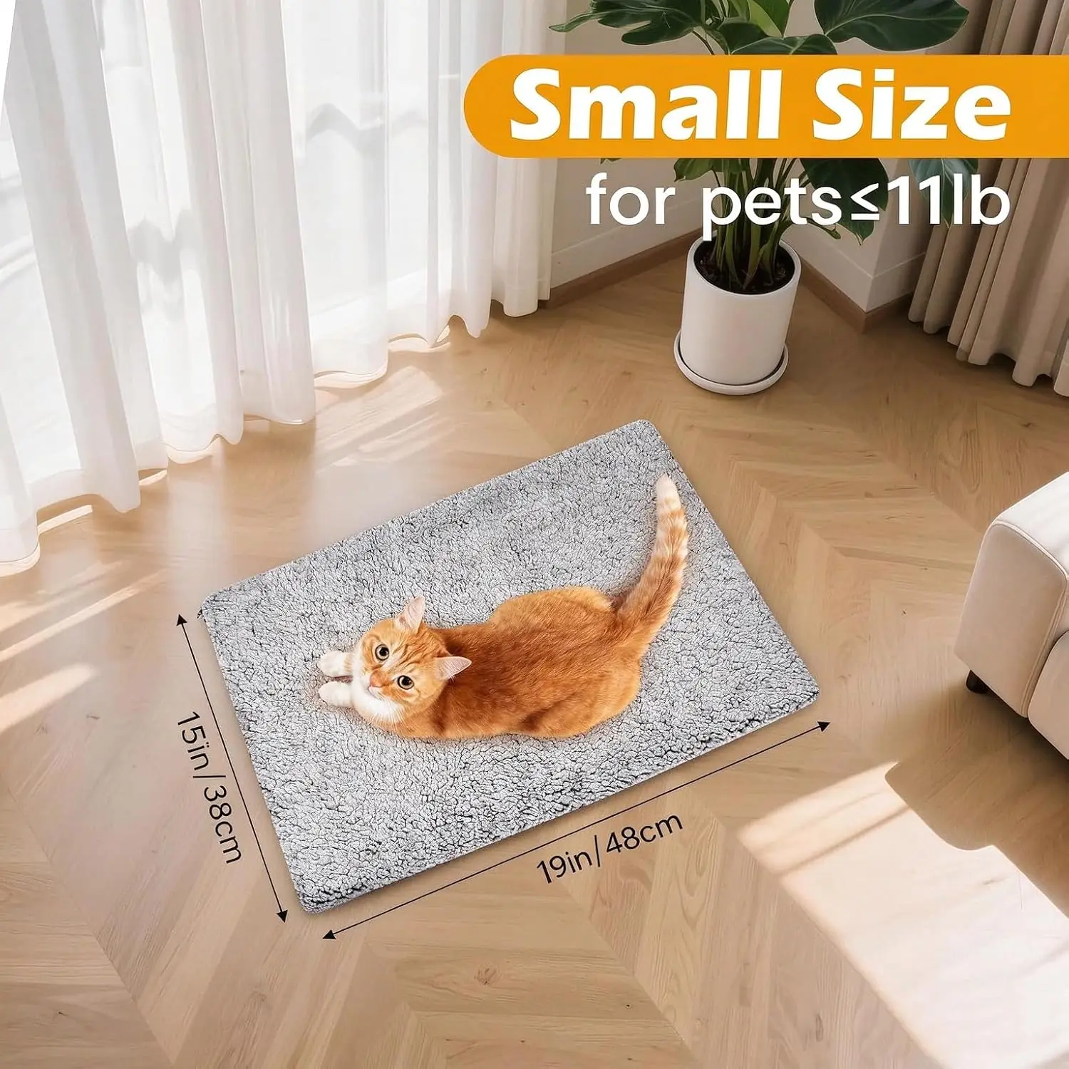 Self Warming Cat Bed, Self Heating Mat for Dog, Extra Warm Thermal Pet Pad
