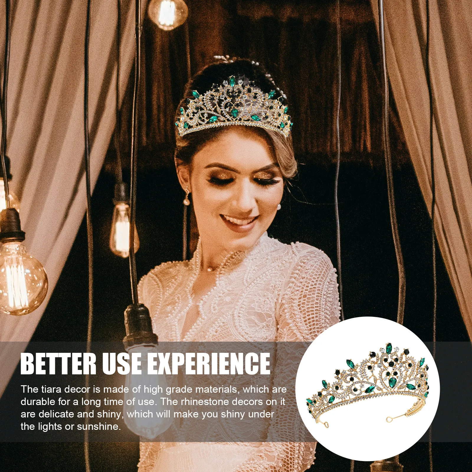 

Свадебная тиара со стразами, элегантная корона для невесты, обруч для волос, легкий и прочный аксессуар для волос, свадебная корона для девочек