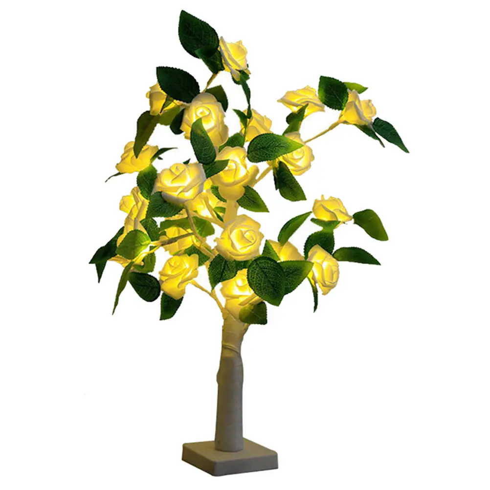 

Rose Night Lamp Tree Shaped Led Light Decorative Creative Atmosphere Lamp For Bedroom Desktop Romantic Glow Indoor Ornament