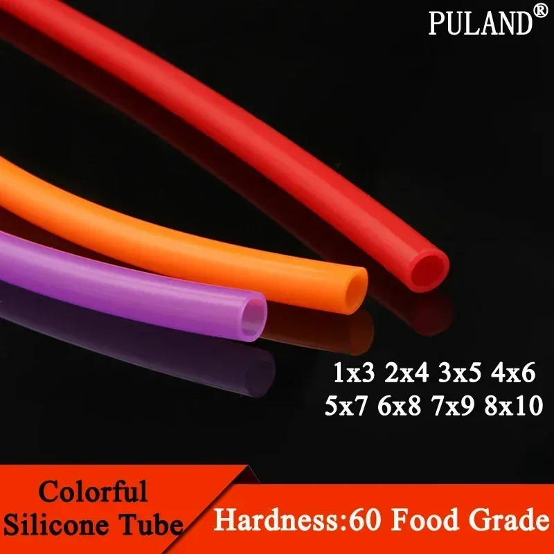 

1/5M Silicone Tube ID 1 2 3 4 5 6 7 8mm Flexible Rubber Hose Thickness 1mm Food Grade Soft Milk Beer Drink Pipe Water Connector