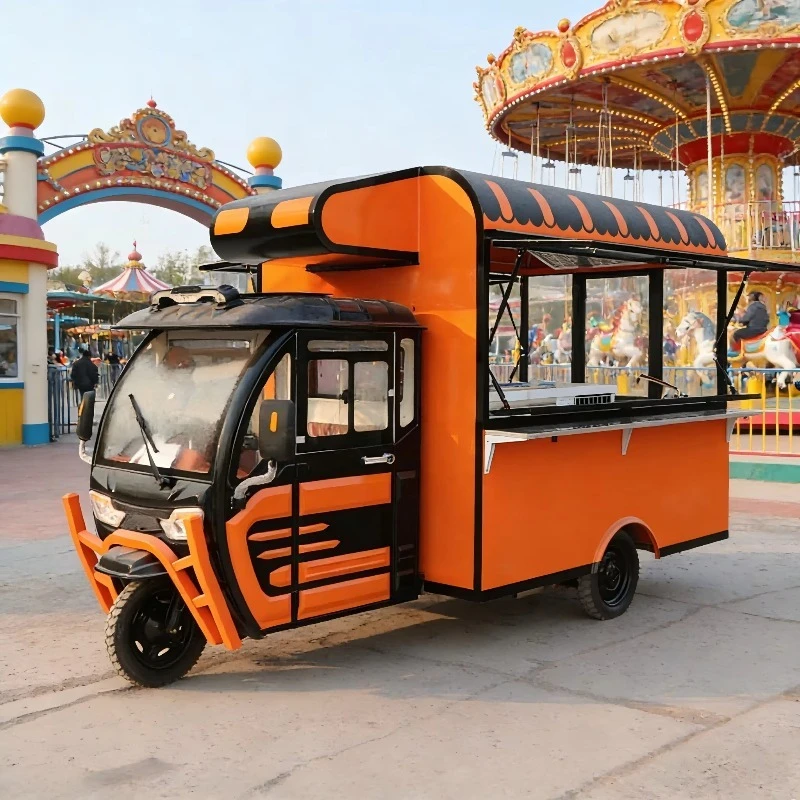 2026 Hot-Selling Factory-Direct Multi-Purpose Mobile Electric Tricycle with Open Body for Fast Food Snacks & Beverages