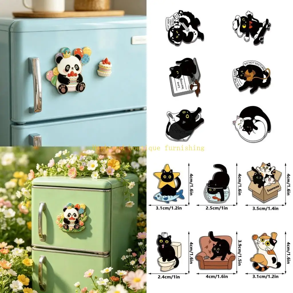 L9NB 6Pcs Cats Refrigerator Magnets Fridge Magnets for Locker Whiteboard Decorative Magnets Garage Door Magnets Sticker