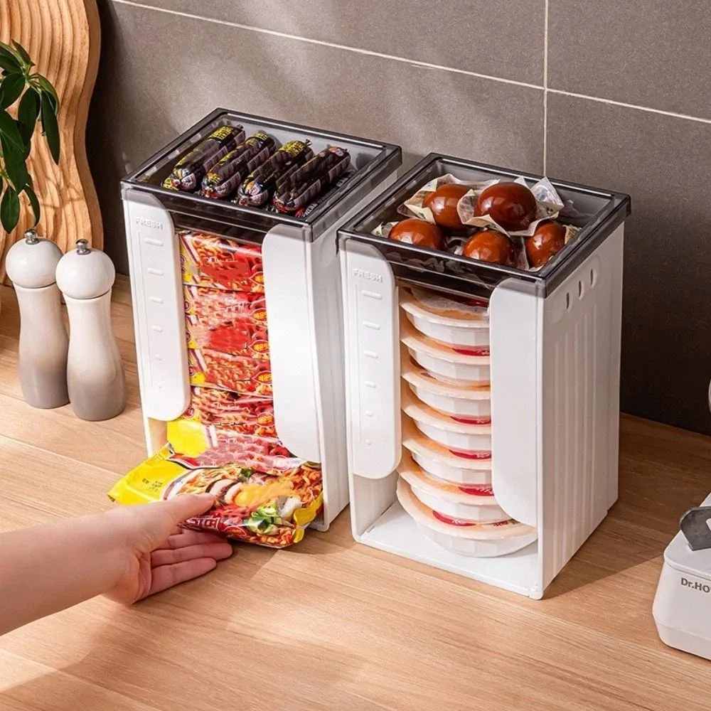 Large Capacity Instant Noodles Storage Box Plastic Rectangular Korea Ramen Storage Box Folding Space Saving 5