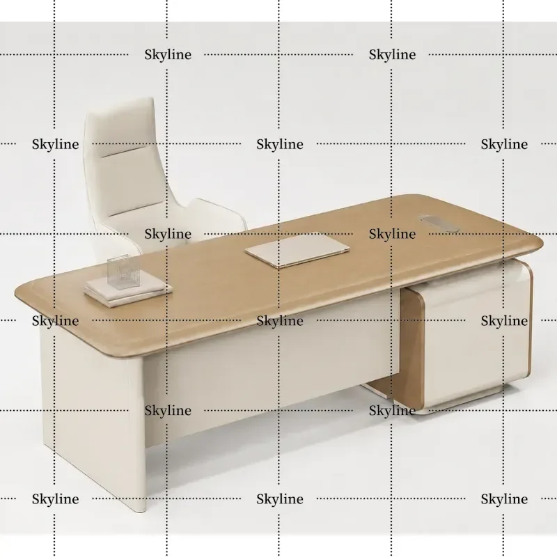 Modern Simple Executive Office Desk and Chair Set Light Luxury Manager Computer Workstation for Supervisor Boss President