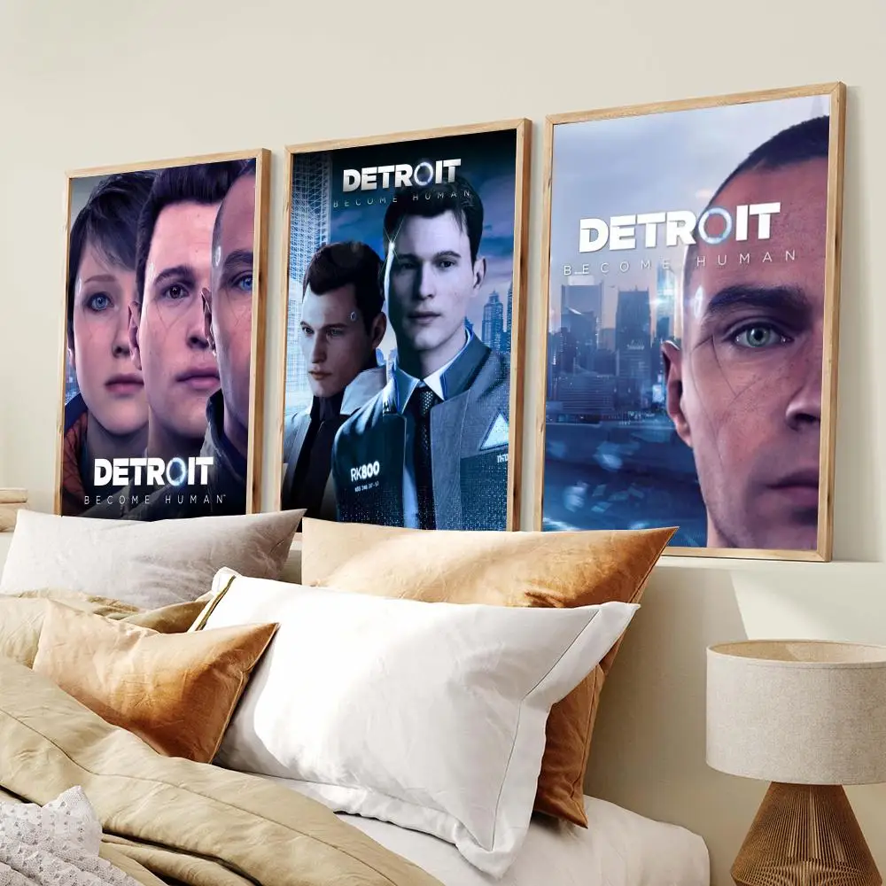 Sci-Fi D-Detroit Become Human Poster PP Wall Art Prints Poster for Dorm Room Apartment Home Office Room Decor Gift Waterproof