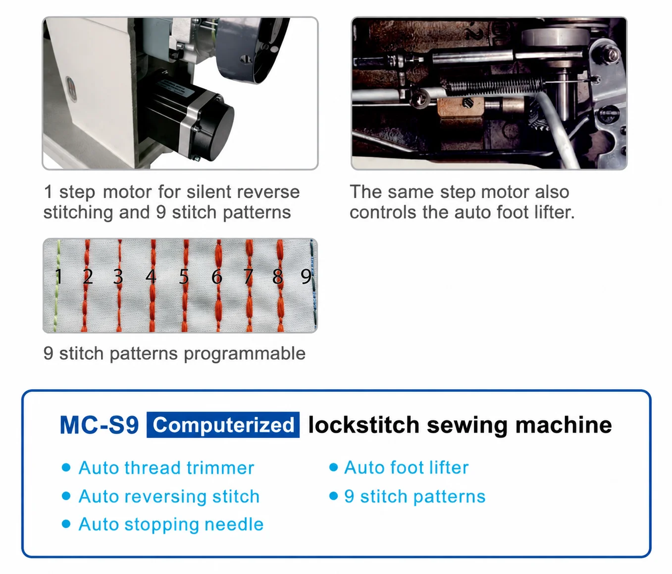 MC-S9 Single Stepping Motor Single Needle Lockstitch Sewing Machine